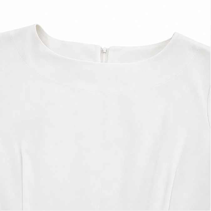 Elly | Pearl-like Sleeve Slim Fit Pencil Midi Dress