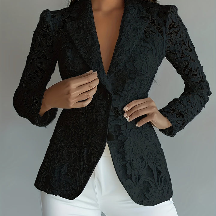 Wyonna | Floral Lace Semi-Sheer Long Sleeve Blazer