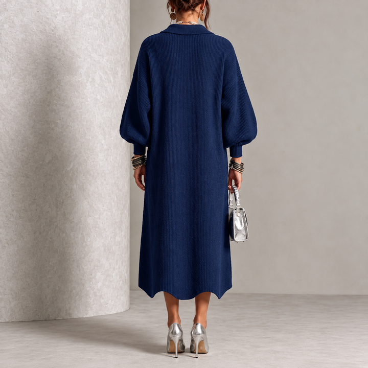 Elaine | Elegant Button Knit Dress