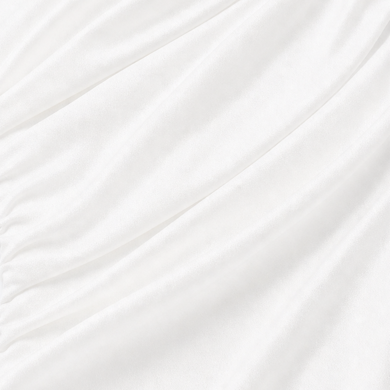 Ivory | Elegant Mesh Sleeve Midi Dress