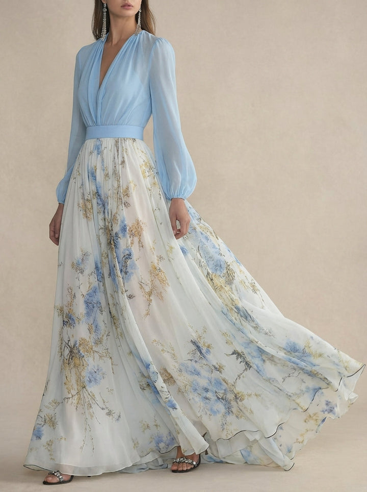 Diana | Floral Chiffon Maxi Dress