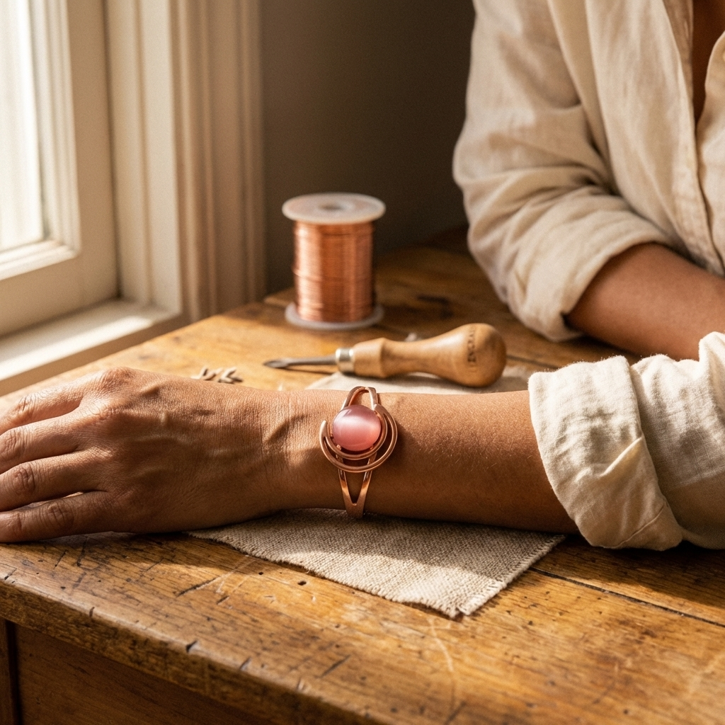 Hearth | Pink Copper Bracelet