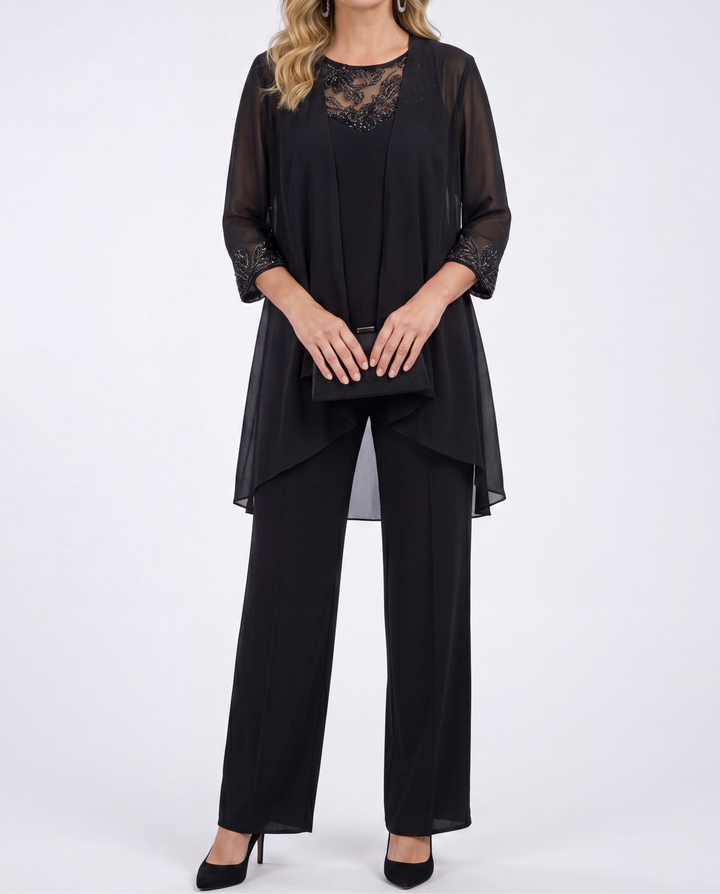 Éléonore | Fluid Jacket and Wide Pants Set