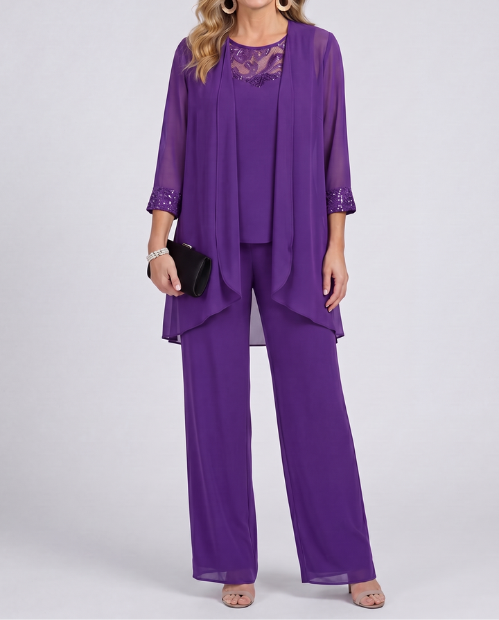 Éléonore | Fluid Jacket and Wide Pants Set
