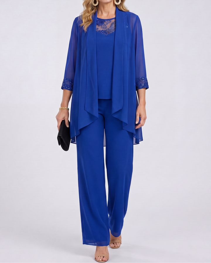Éléonore | Fluid Jacket and Wide Pants Set