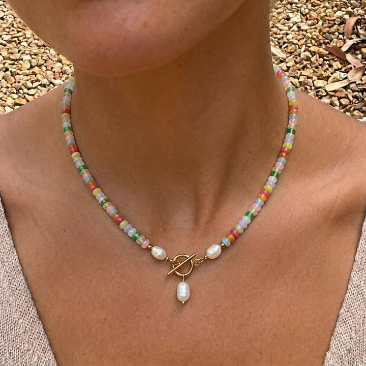 Camille | Candy Bead Pearl Necklace