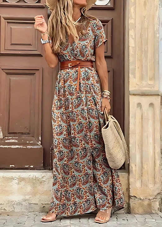 Naomi | Floral Belted Maxi Dress