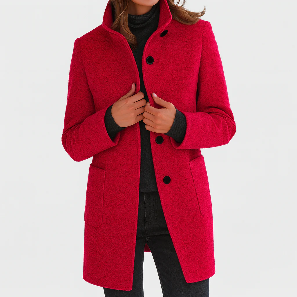 Veronica | Warm, Elegant Coat with a Cosy High Collar – The Brooks ...