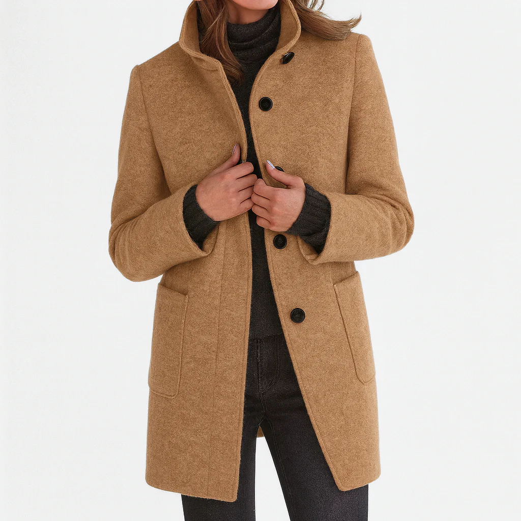 Veronica | Warm, Elegant Coat with a Cosy High Collar – The Brooks ...