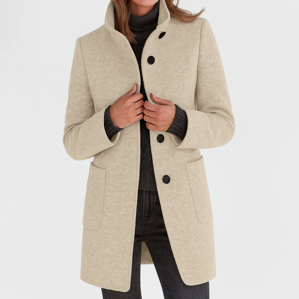Veronica | Warm, Elegant Coat with a Cosy High Collar – The Brooks ...