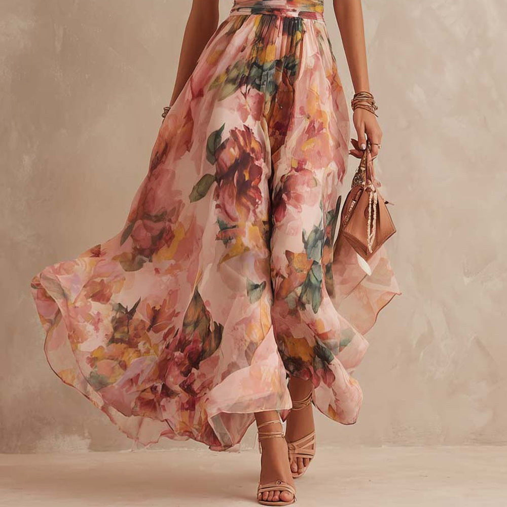 Félicie | Asymmetrical Maxi Dress in Chiffon