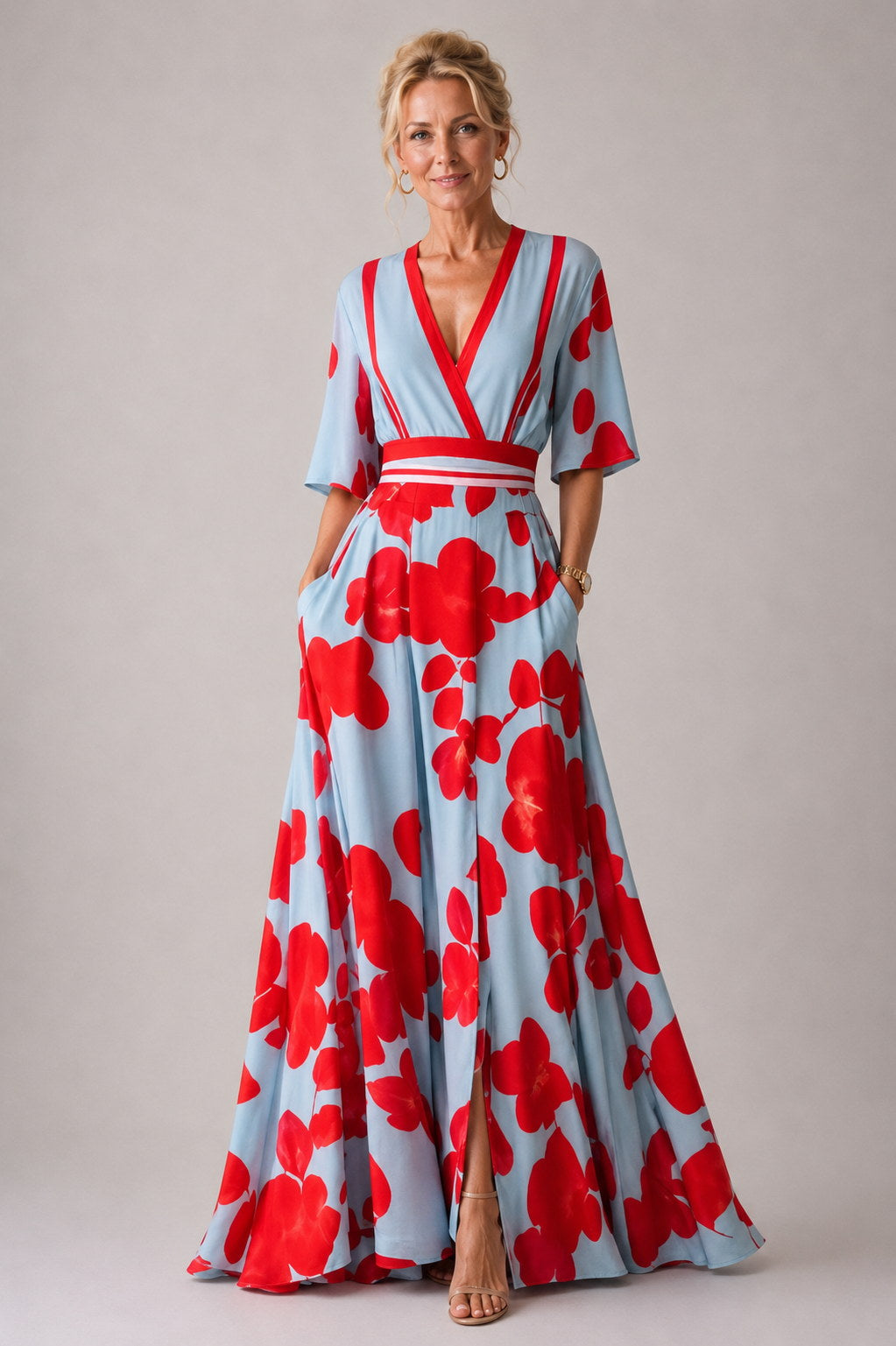 Julie | Floral Dress with 3/4 Sleeves