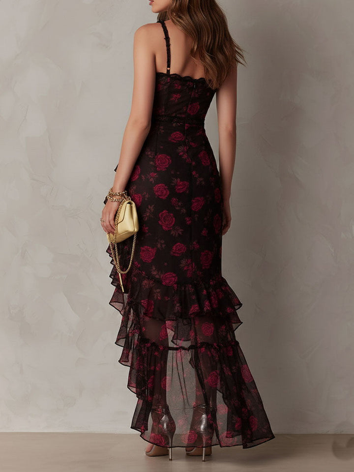 Lucienne | Boho Floral Midi Dress