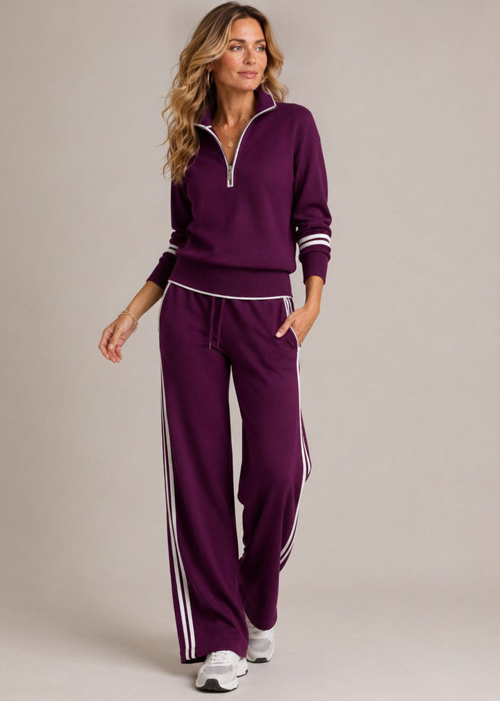 Kiana | Set | Half-Zip Pullover &amp; Wide-Leg Trousers
