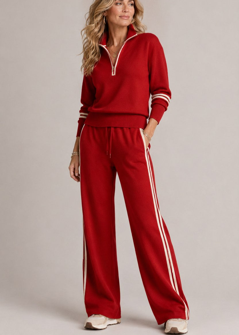 Kiana | Set | Half-Zip Pullover &amp; Wide-Leg Trousers