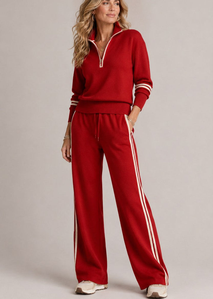 Kiana | Set | Half-Zip Pullover &amp; Wide-Leg Trousers
