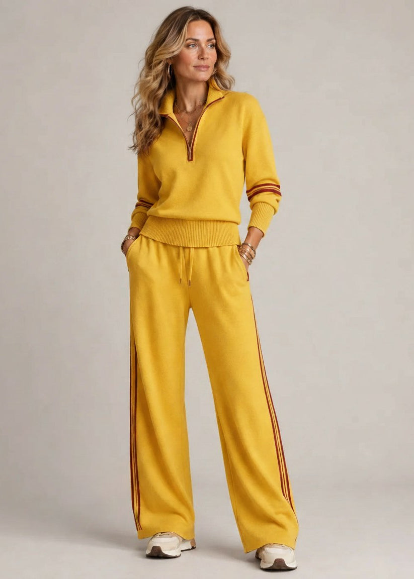 Kiana | Set | Half-Zip Pullover &amp; Wide-Leg Trousers