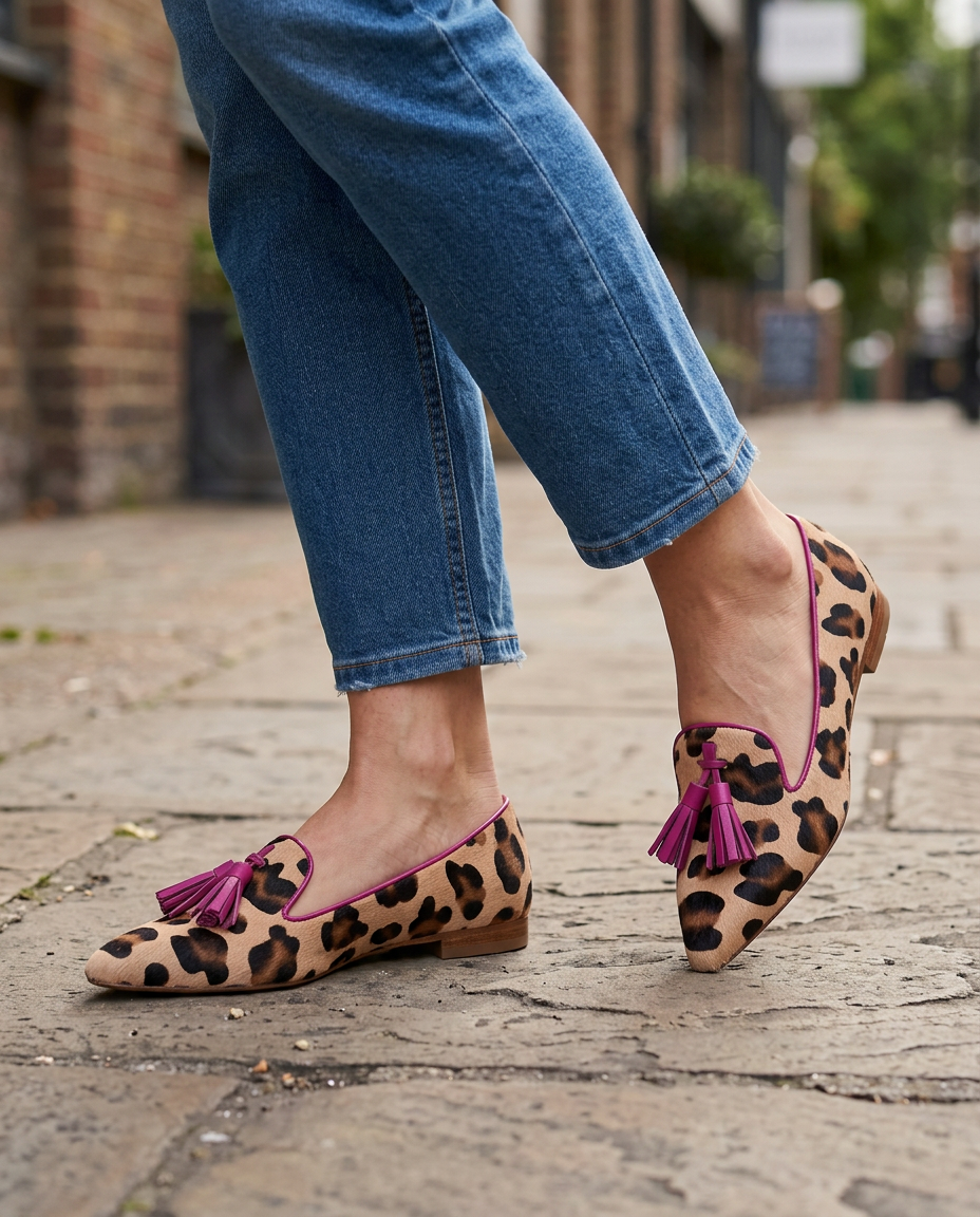 Ginevra | Leopard, Fuchsia Tassels Moccasin