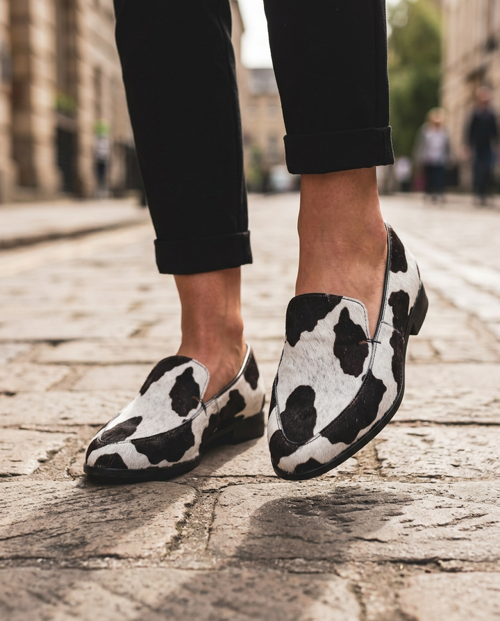 Bruna | Cow Print Moccasin