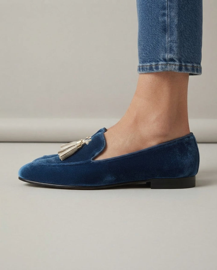 Vittoria | Moccasin Blue Velvet