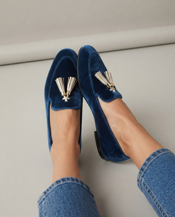 Vittoria | Moccasin Blue Velvet