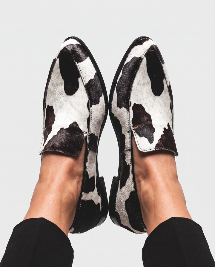 Bruna | Cow Print Moccasin