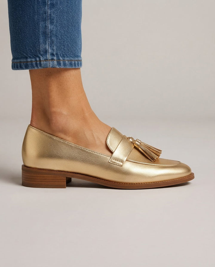 Dorotea | Gold with Tassels Moccasin