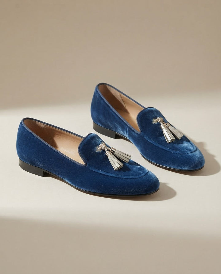 Vittoria | Moccasin Blue Velvet