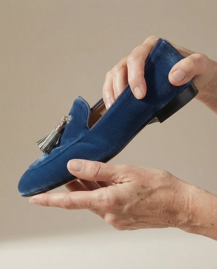 Vittoria | Moccasin Blue Velvet