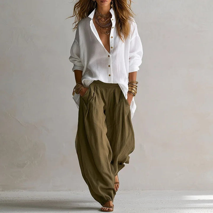 Aitana | Fluid Shirt and Wide Pants Set