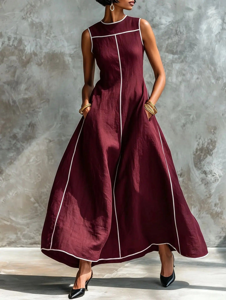 Carlota | Maxi Dress with Contrast Trim