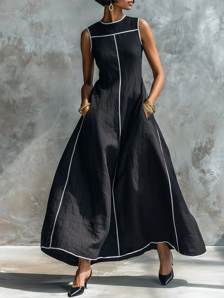 Carlota | Maxi Dress with Contrast Trim