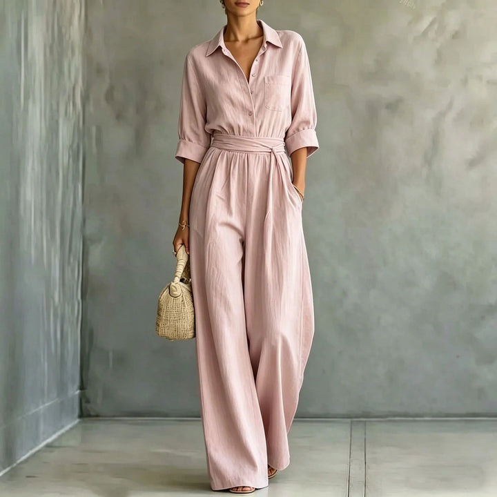 Elena | Elegant Jumpsuit with Adjustable Waist and Wide Pants