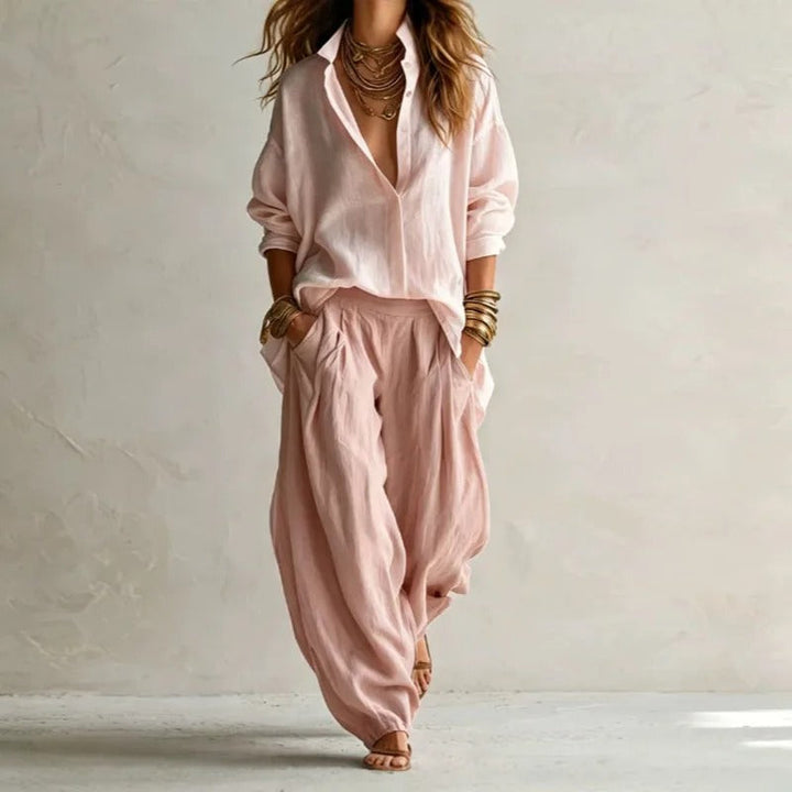 Aitana | Fluid Shirt and Wide Pants Set