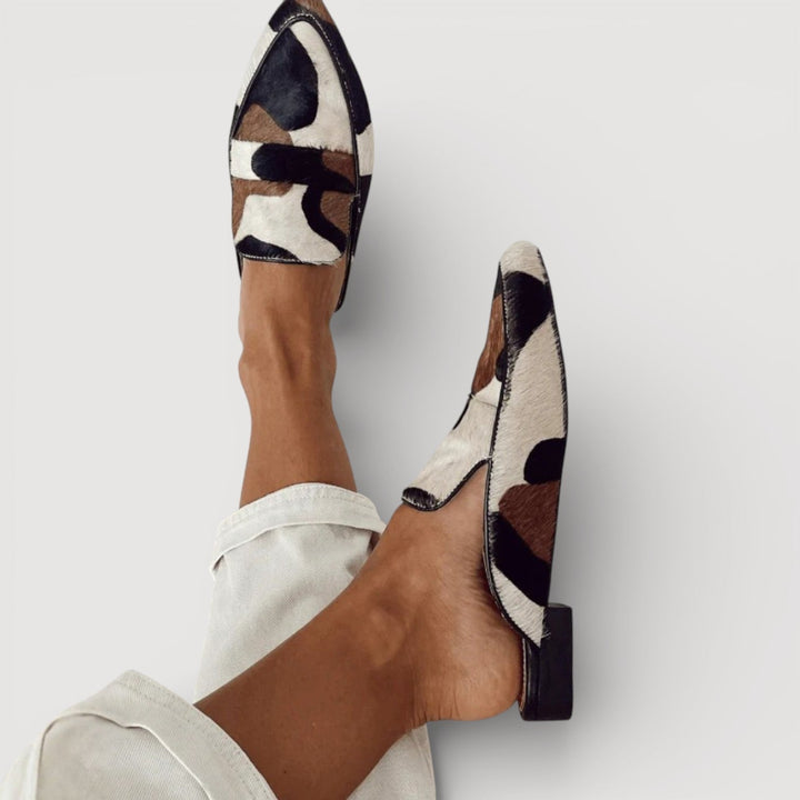 Maria | Comfortable Moccasins with Cow Print