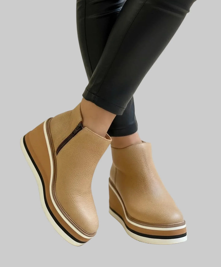 Myra | WEDGE ANKLE BOOTS WITH ZIPPER