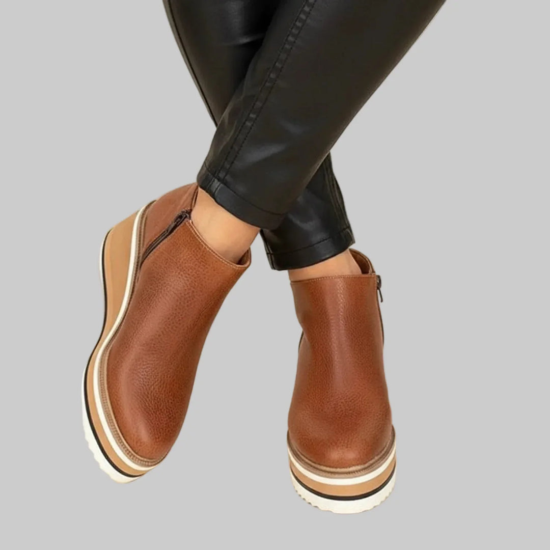 Myra | WEDGE ANKLE BOOTS WITH ZIPPER