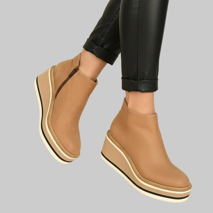 Myra | WEDGE ANKLE BOOTS WITH ZIPPER