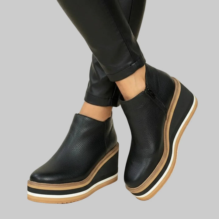 Myra | WEDGE ANKLE BOOTS WITH ZIPPER