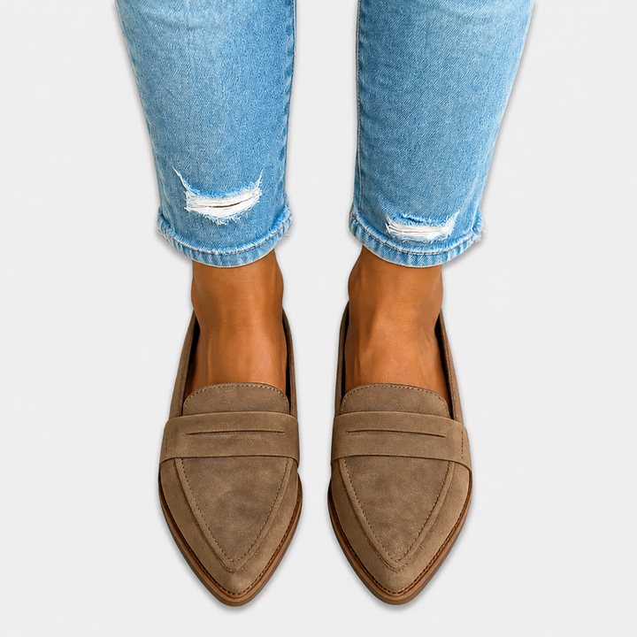 Irene |  Pointed Toe Suede Effect Loafer