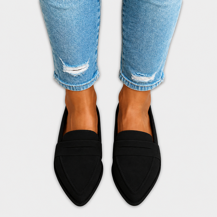 Irene |  Pointed Toe Suede Effect Loafer