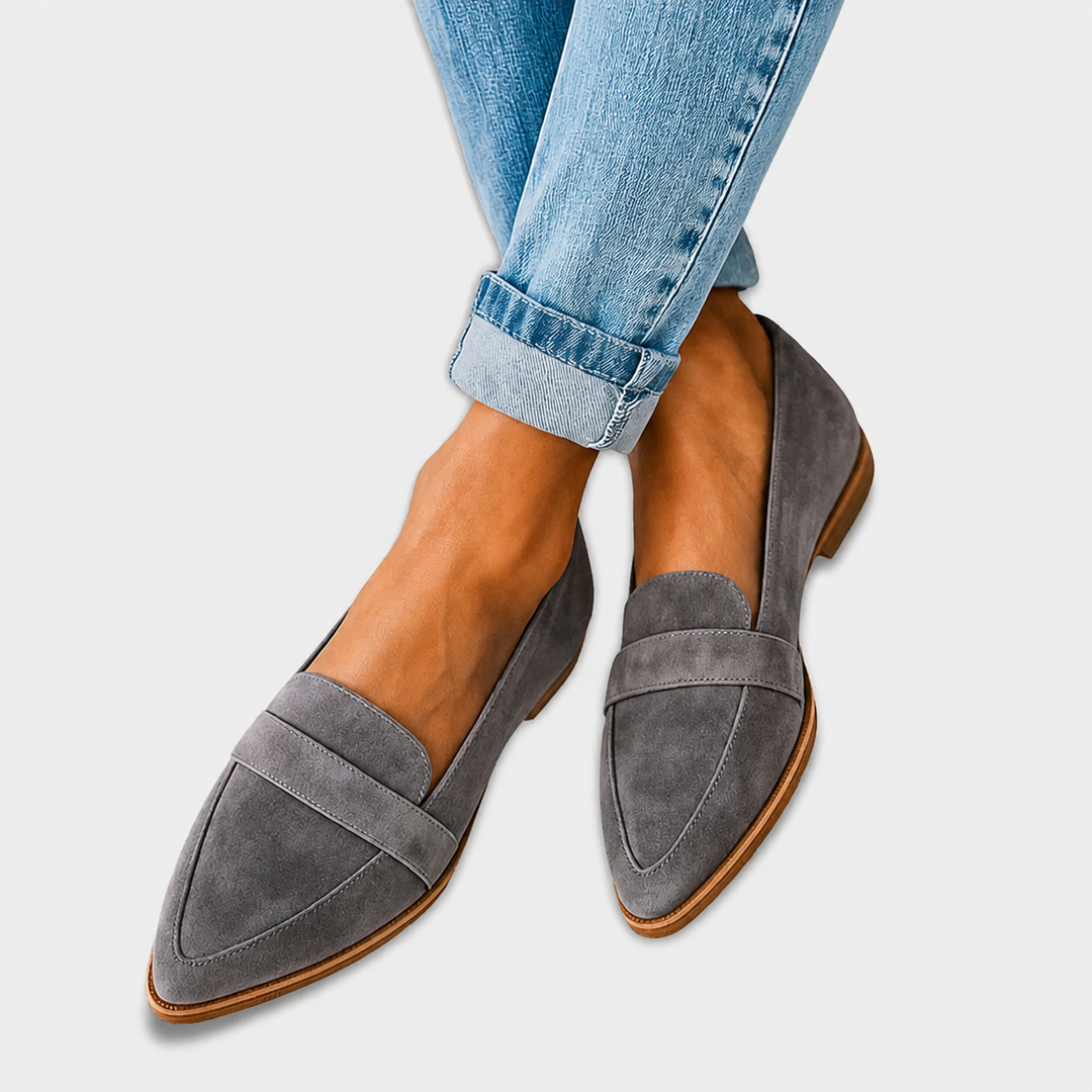 Irene |  Pointed Toe Suede Effect Loafer
