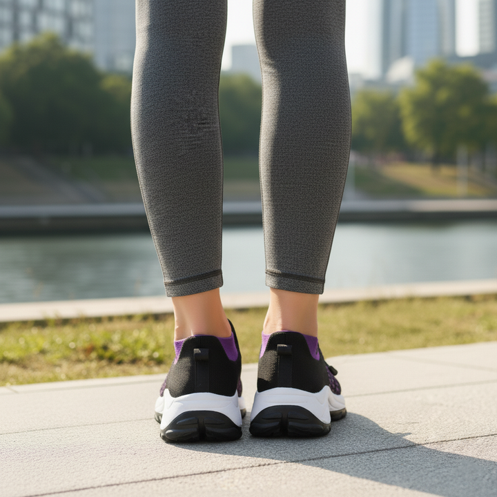 Ava | Orthopedic Knit Fabric Shoes in Purple &amp; Black