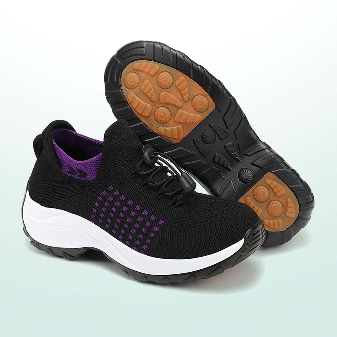 Ava | Orthopedic Knit Fabric Shoes in Purple &amp; Black