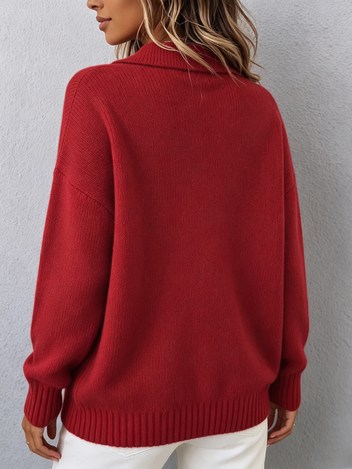 Marvelle | Chic Polo Hooded Knit Sweater