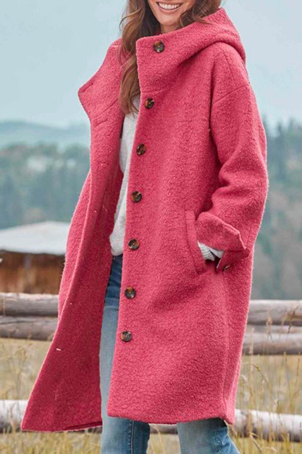 Oriana | Oversized Wool-Blend Hooded Trench Coat with Pockets – Casual Warm Outerwear