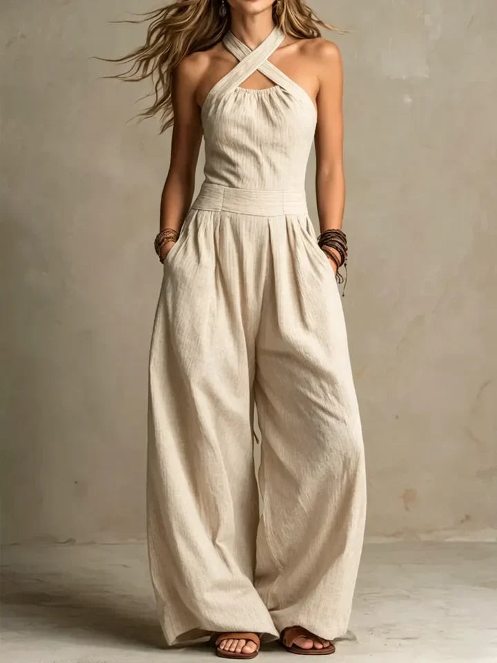 Bianca | Jumpsuit with elegant crossover neckline