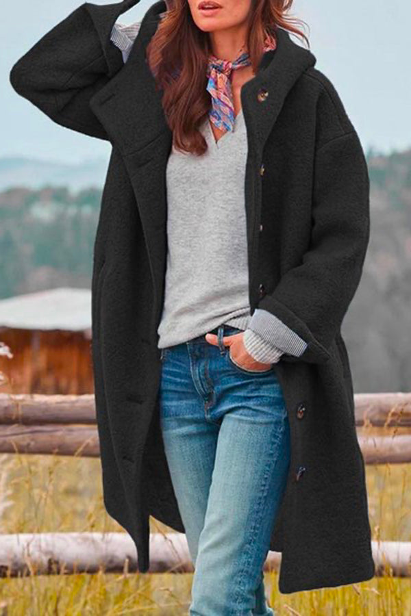 Oriana | Oversized Wool-Blend Hooded Trench Coat with Pockets – Casual Warm Outerwear