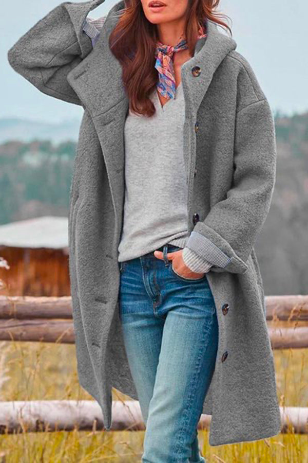 Oriana | Oversized Wool-Blend Hooded Trench Coat with Pockets – Casual Warm Outerwear