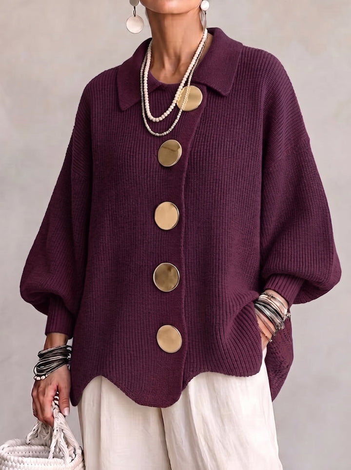 Kaylor | Oversized Collared Button Cardigan